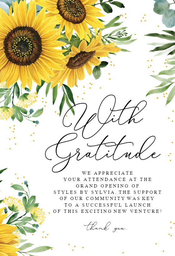 Rustic Sunflowers Corner - Thank You Card | Greetings Island