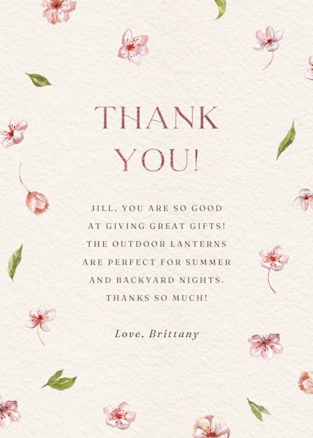 Sakura - wedding thank you card