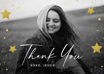 Shiny thank you - thank you card