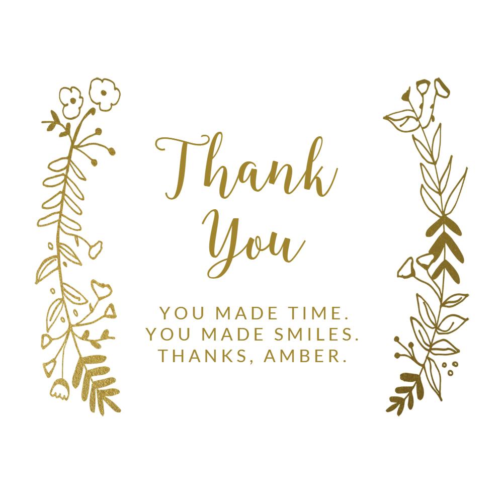 Side floral arcs - thank you card