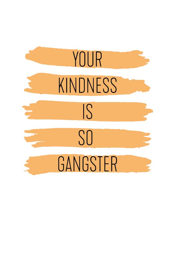 So gangster - thank you card