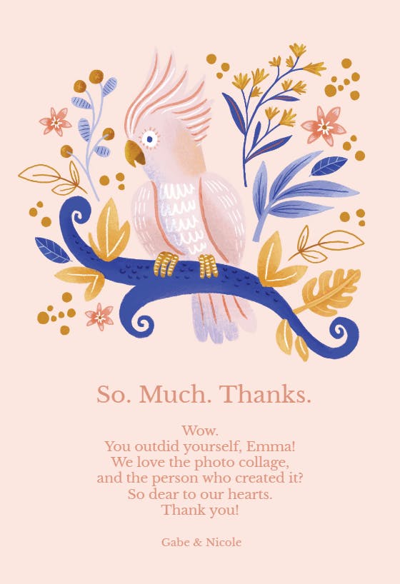 So loving - thank you card