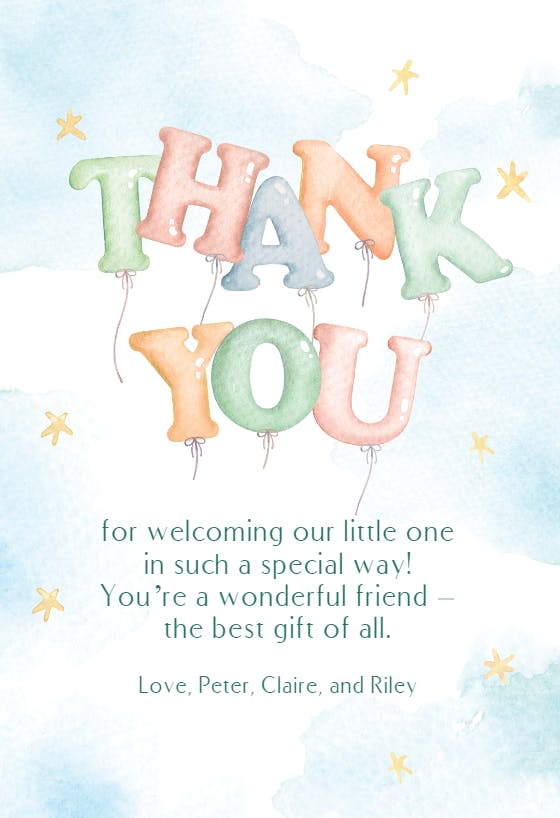 Soft and sweet - thank you card