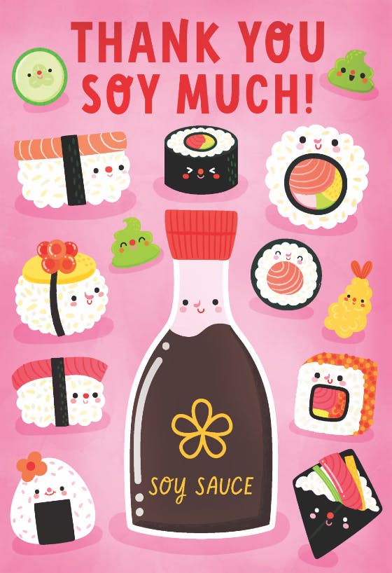 Soy much - thank you card
