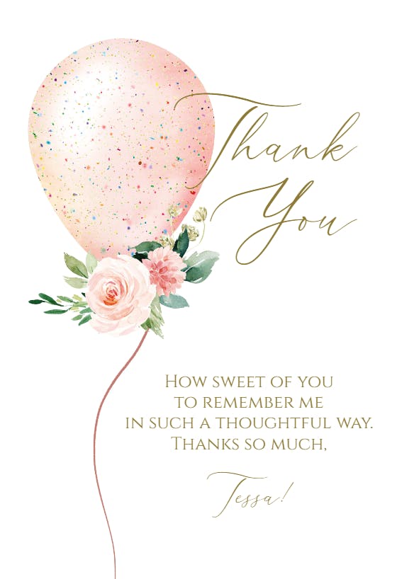 Sparkle and scent -  free thank you card