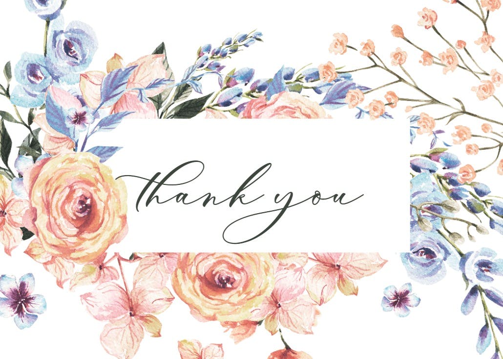 Spring pastel thankful - thank you card