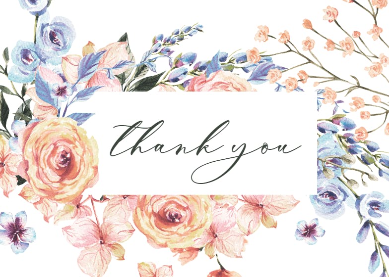 Spring pastel thankful -  tarjeta de agradecimiento