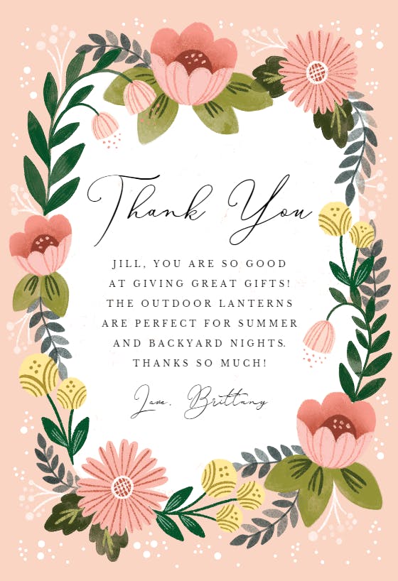 Spring surround - thank you card