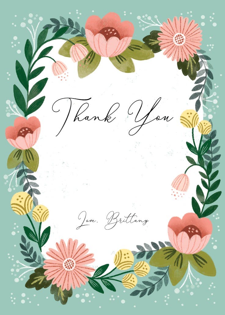 Spring surround - thank you card