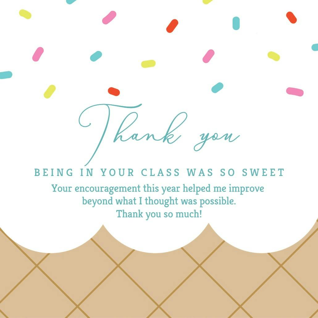 Sprinkled card - thank you card