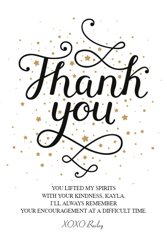 Star sprinkles - thank you card