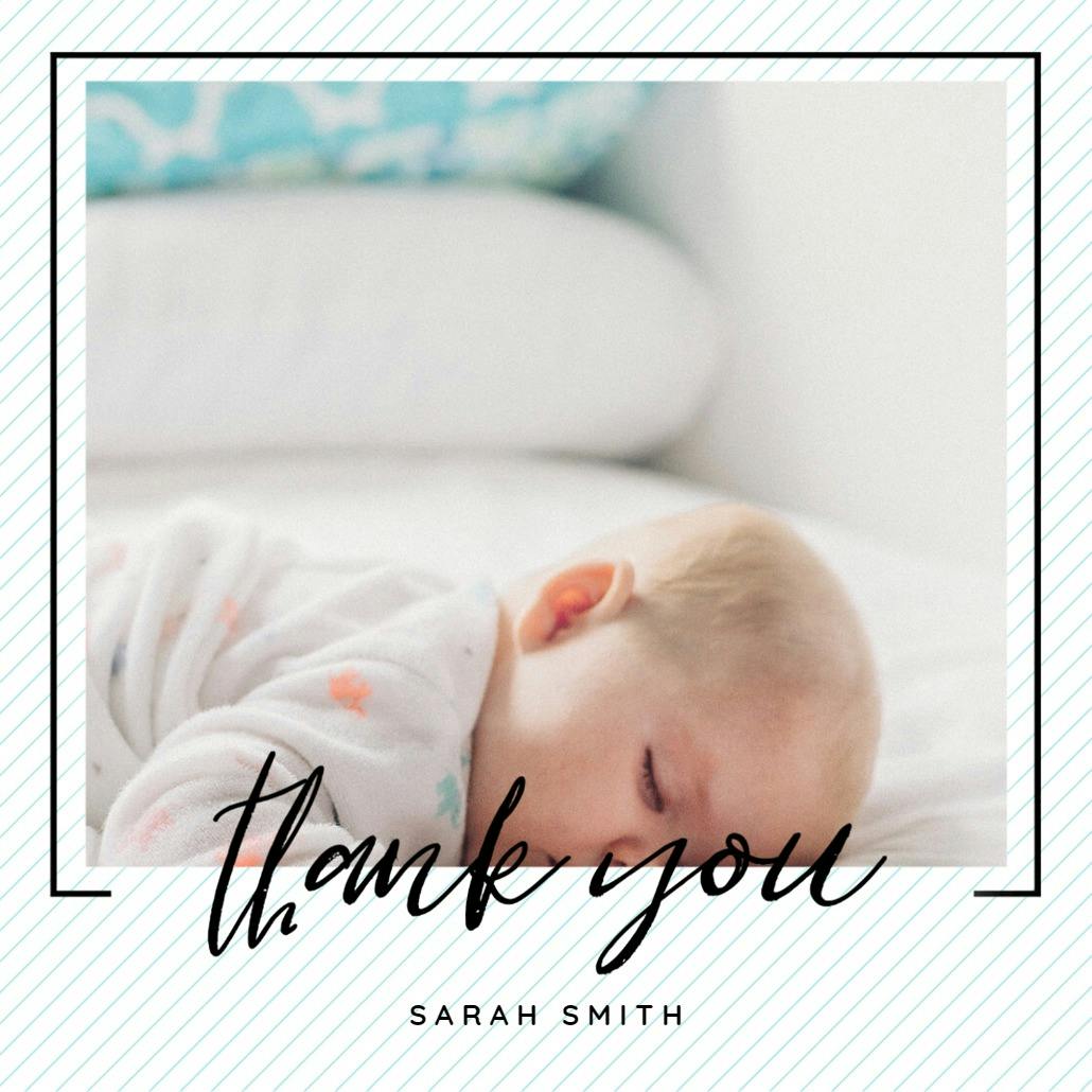 Striped frame - thank you card