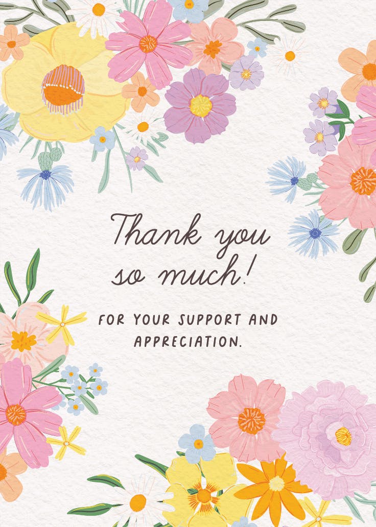 Stylized blooms - thank you card