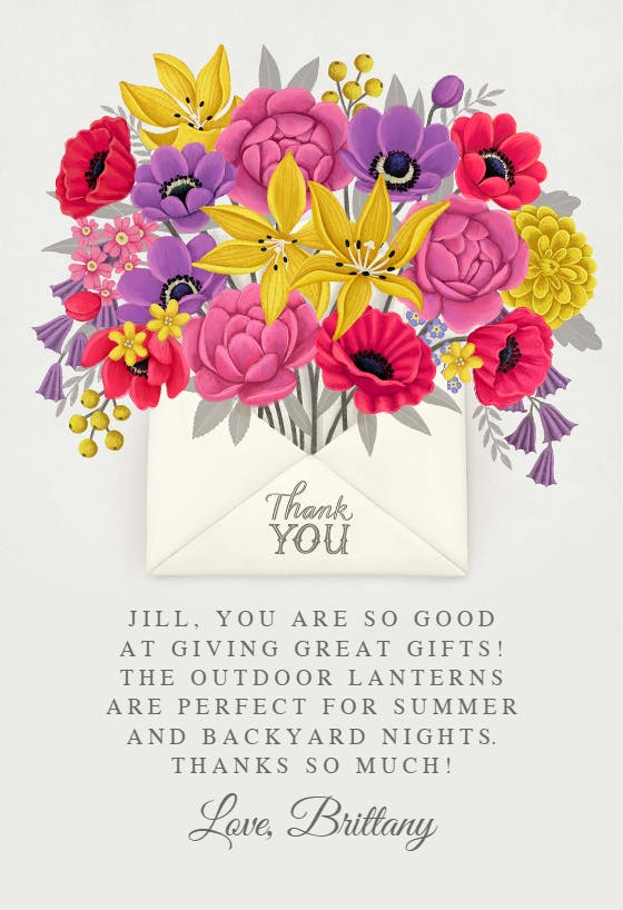 Summer blossom -  tarjeta de agradecimiento