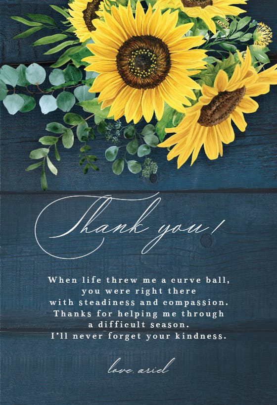 Sunny day - thank you card
