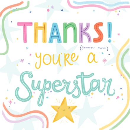 Superstar - Thank You Card