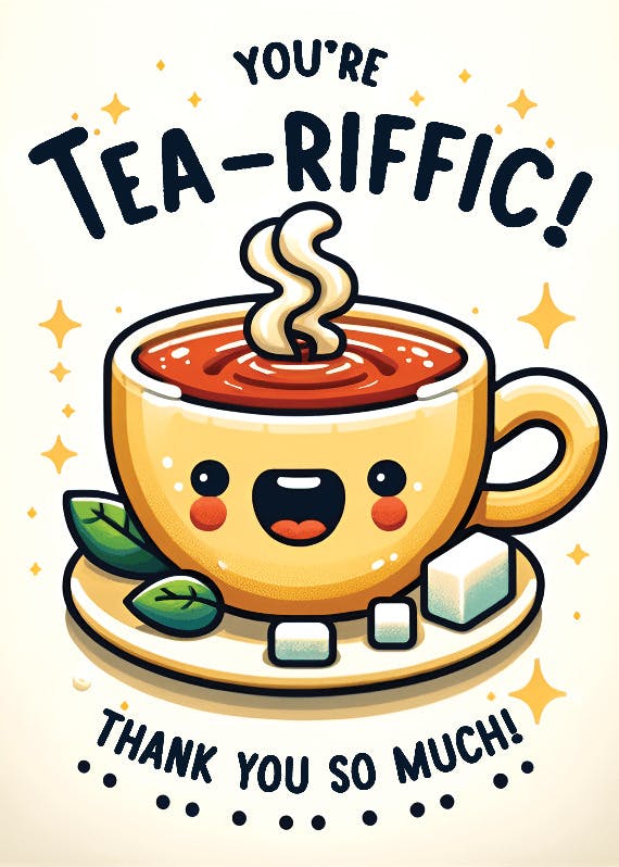 Tea-riffic - thank you card