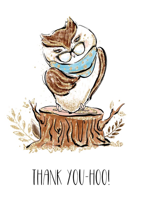 Teacher owl - thank you card for teacher