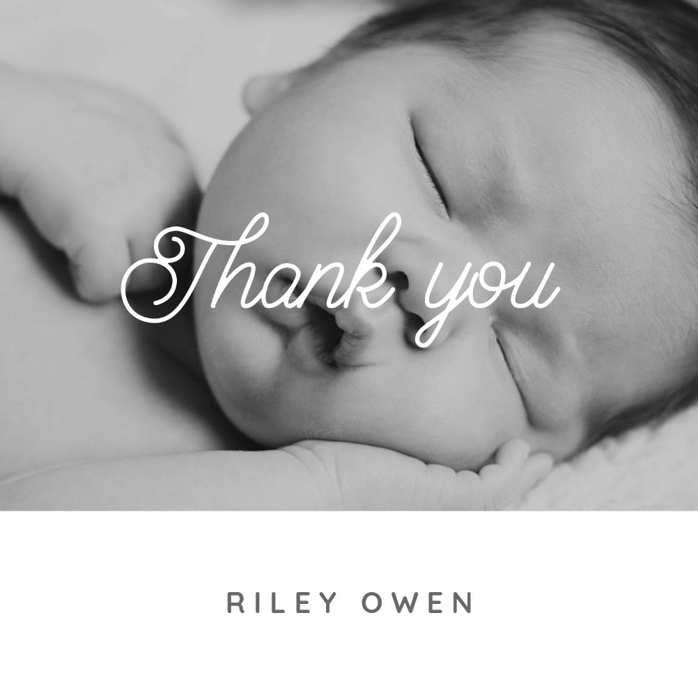 Thank you - baby shower thank you card