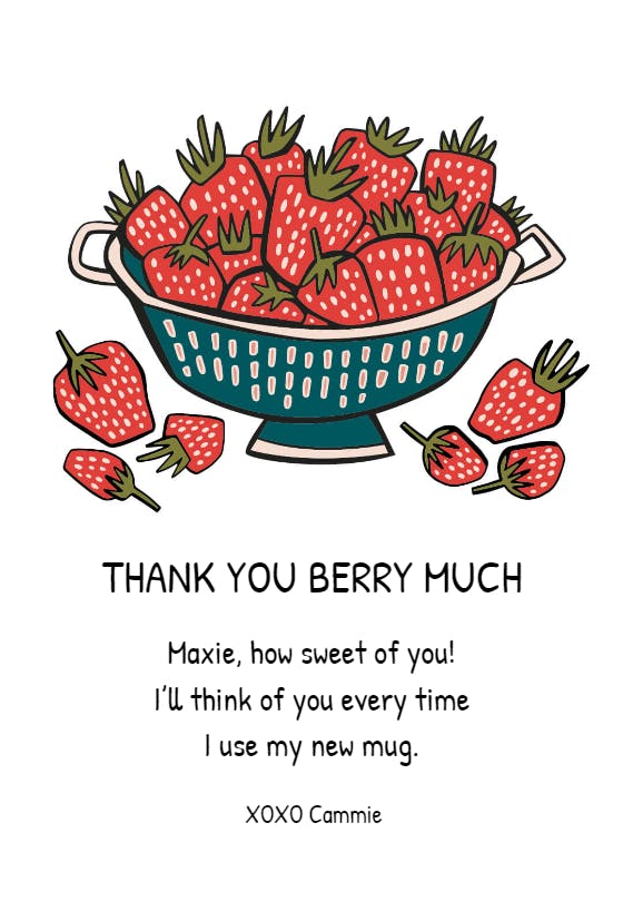 Thank you berry much - thank you card