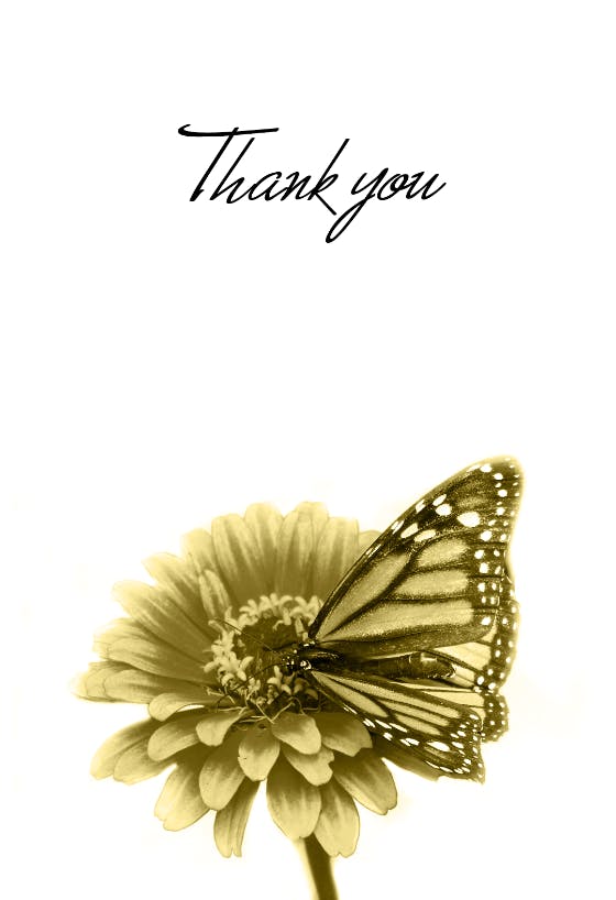 Thank you butterfly -  tarjeta de agradecimiento