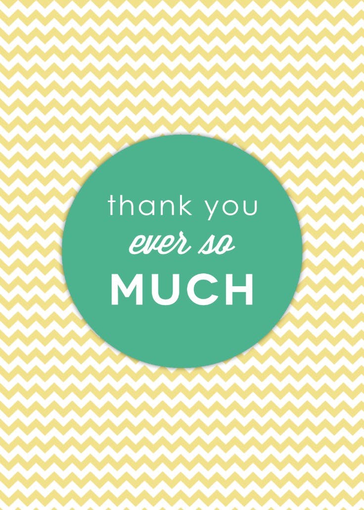 Thank you ever so much - thank you card