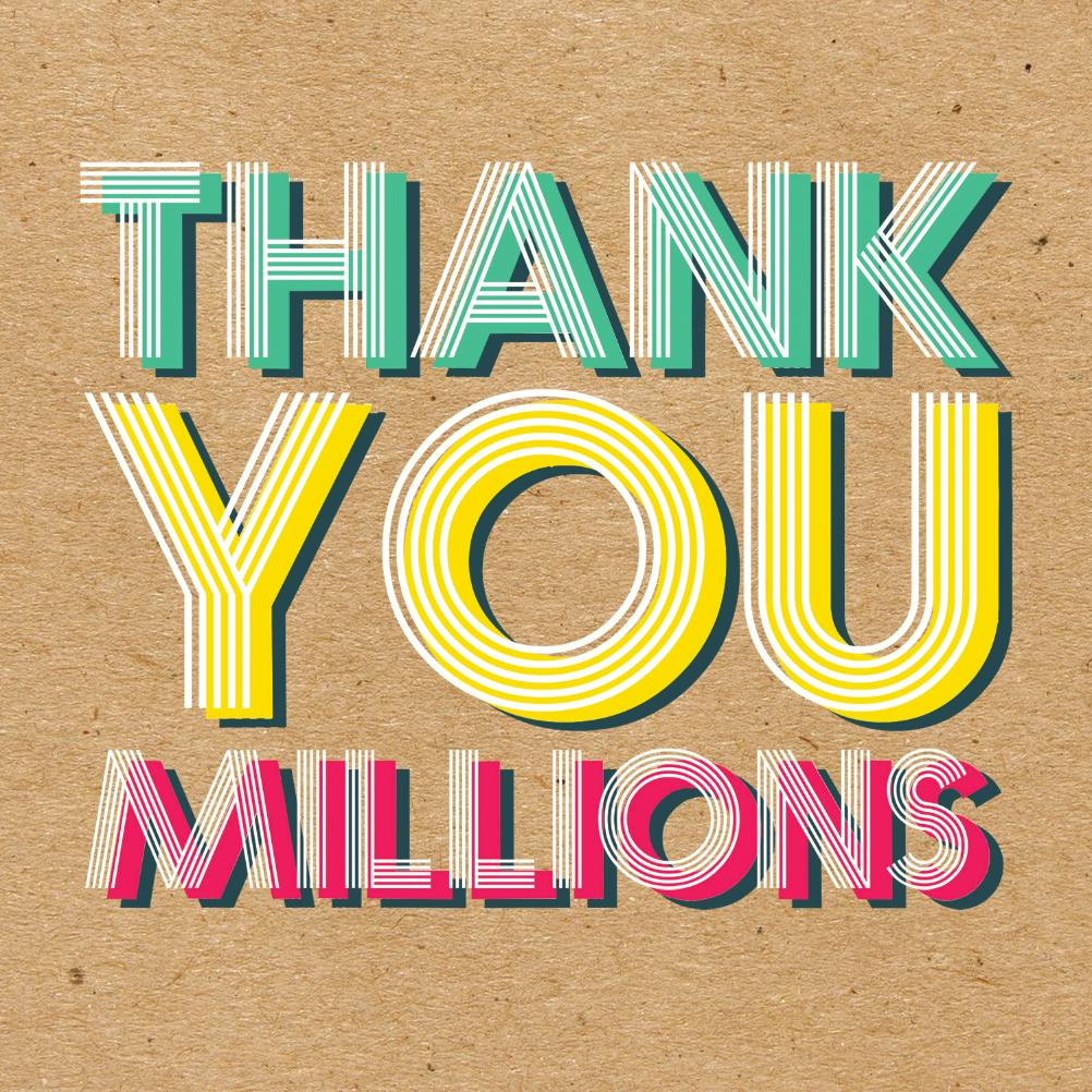 Thank you millions -  tarjeta de agradecimiento