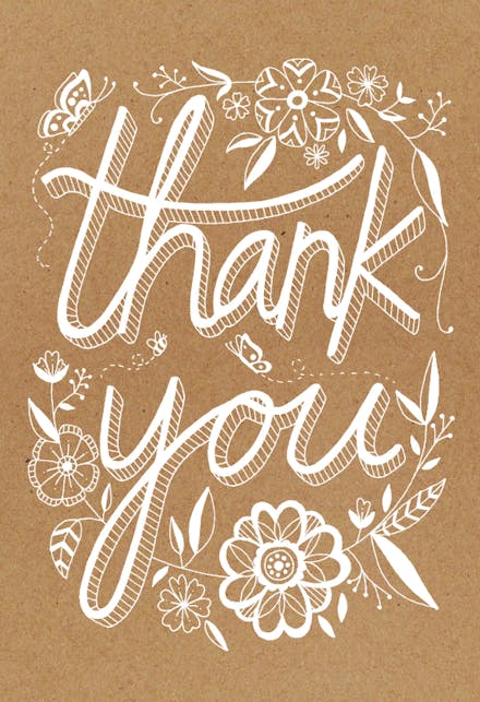 Rustic - thank you card
