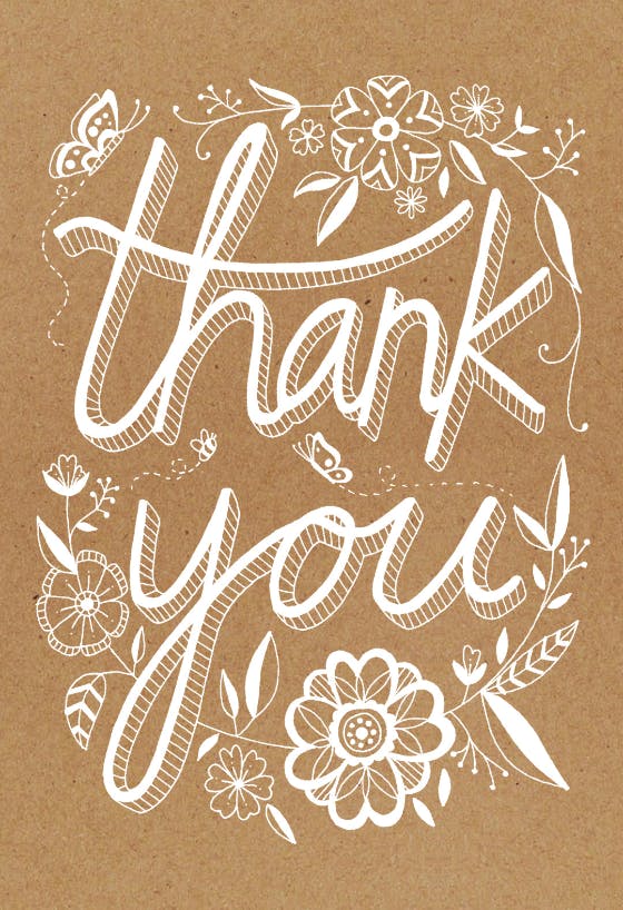 Rustic - thank you card