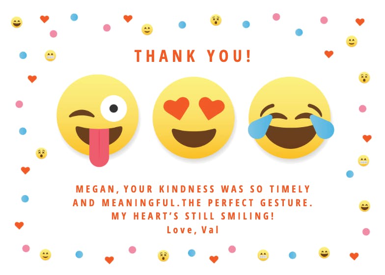 Thankful emojis - thank you card
