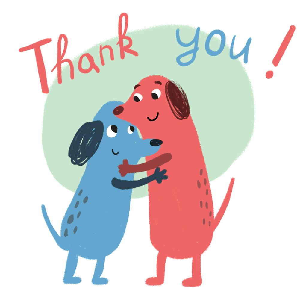 Thankful hug - thank you card