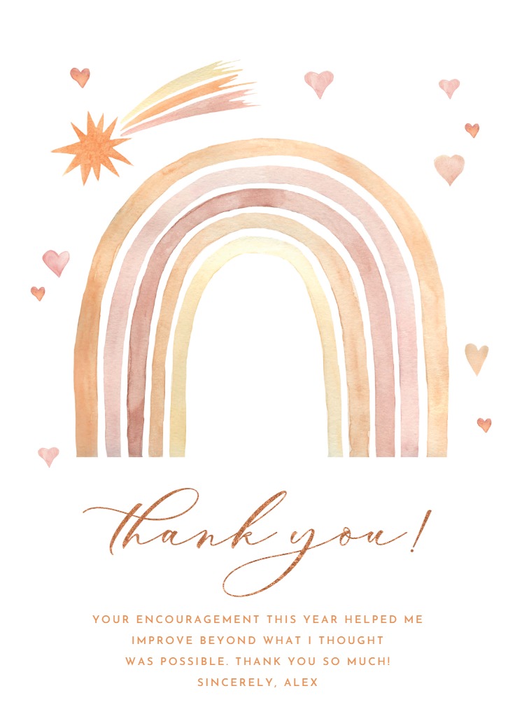 Watercolor Rainbow - Thank You Card | Greetings Island