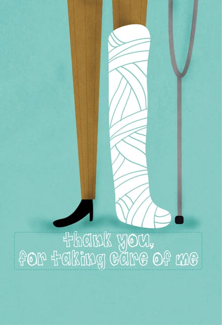 Thanks for taking care of me - thank you card