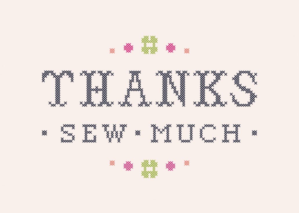 Thanks sew much - thank you card