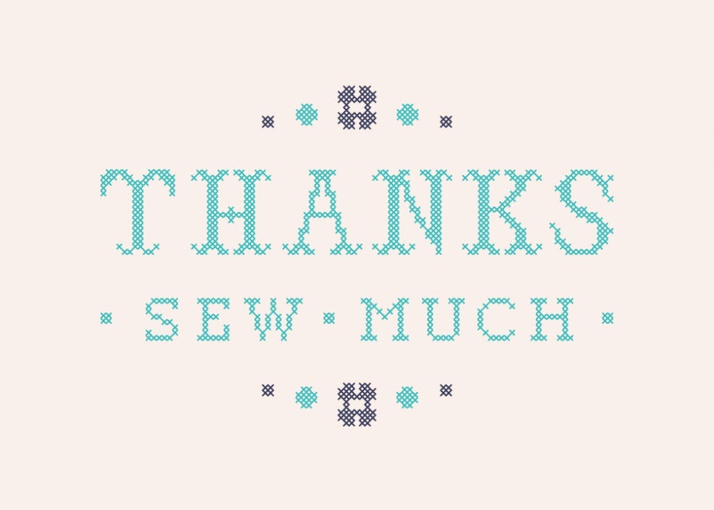 Thanks sew much - thank you card