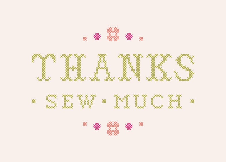 Thanks sew much - thank you card