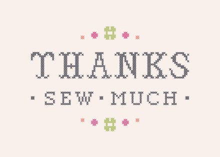 Thanks Sew Much - Tarjeta De Agradecimiento