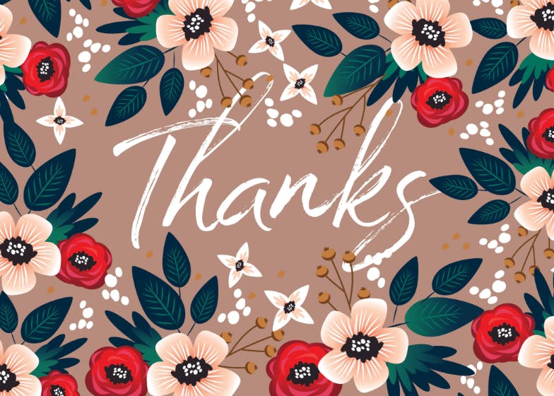 Thanks - thank you card
