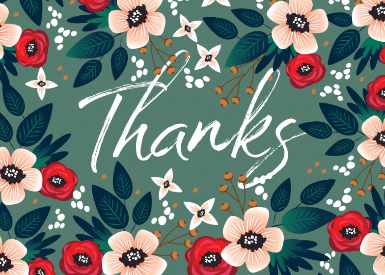 Thanks - thank you card
