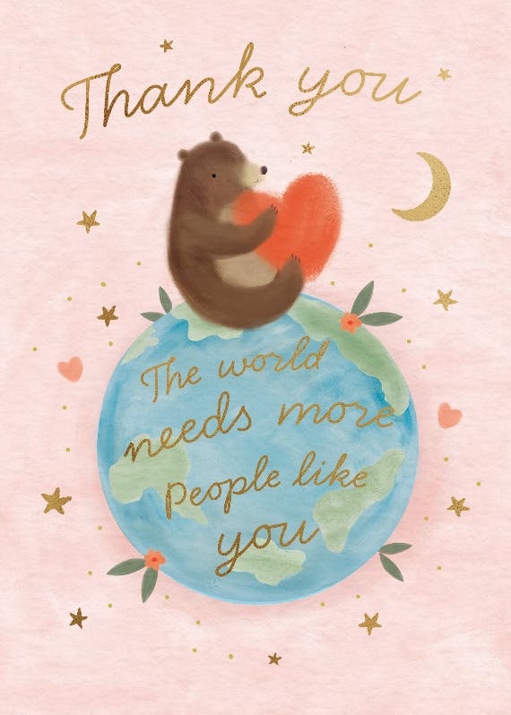 That's beary special - thank you card