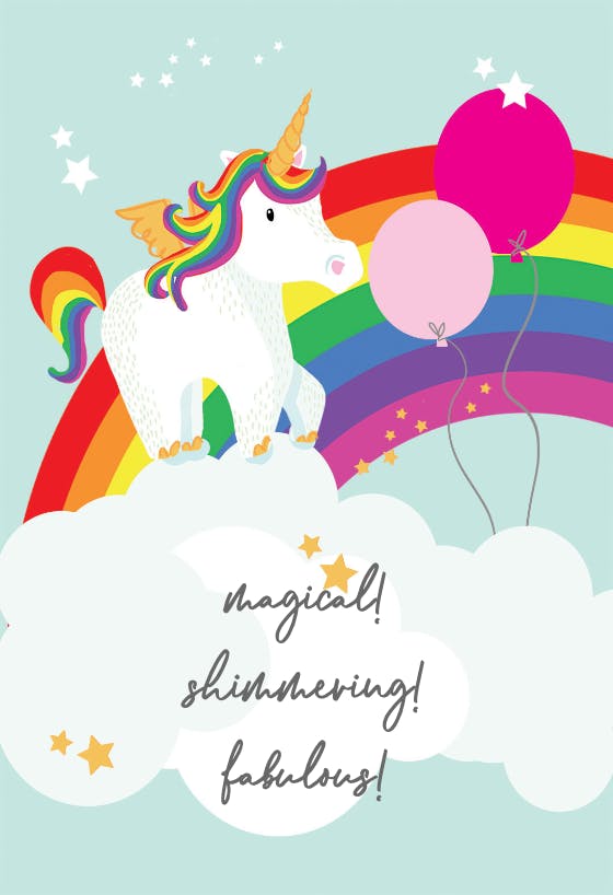 unicorn for u thank you card template greetings island