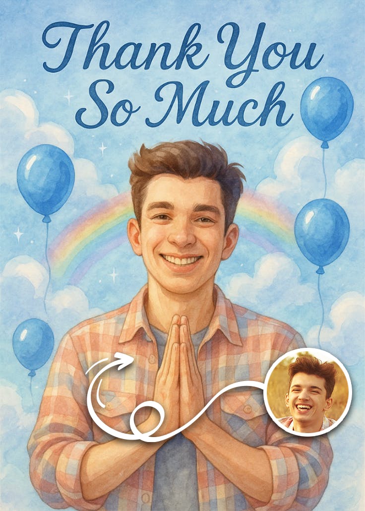 Uplifted thanks - thank you card