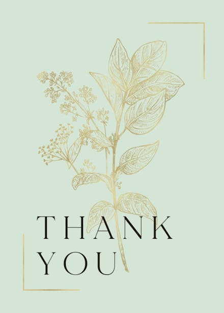 Verdant sketch - wedding thank you card