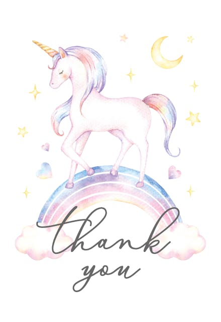 Unicorn Thank You Card Templates (Free) | Greetings Island