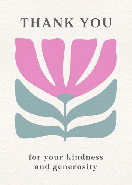 Vivid screenprints - baby shower thank you card