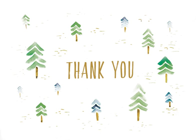 Watercolor forest - thank you card