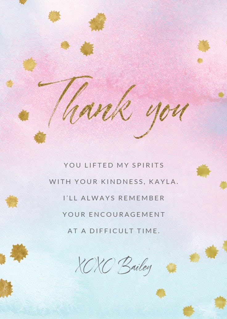 Watercolor pastel paper - thank you card