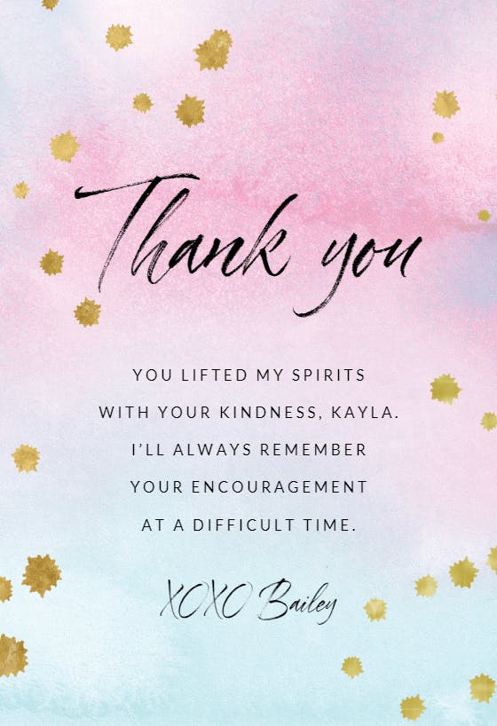 Watercolor pastel paper - thank you card