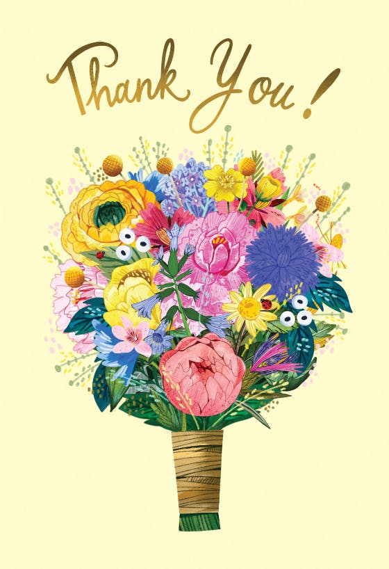 Wildflowers bouquet - Thank You Card Template | Greetings Island