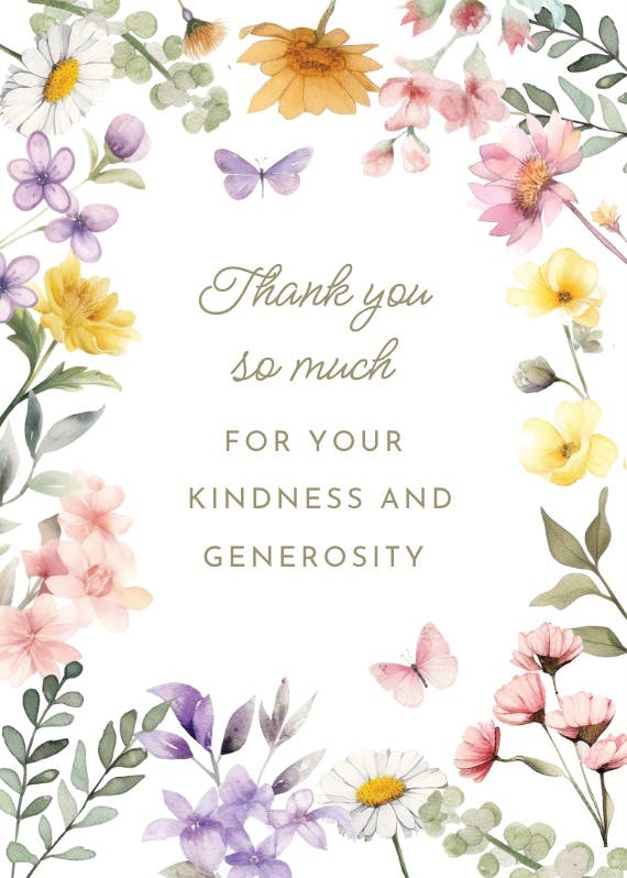 Wonderful blossoms -  tarjeta de agradecimiento por el bautizo gratis